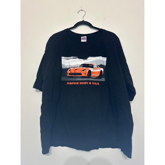 Vintage Y2K Bayside Black Red/Orange Dodge  Viper Sports car Graphic Tee - Picture 1 of 8